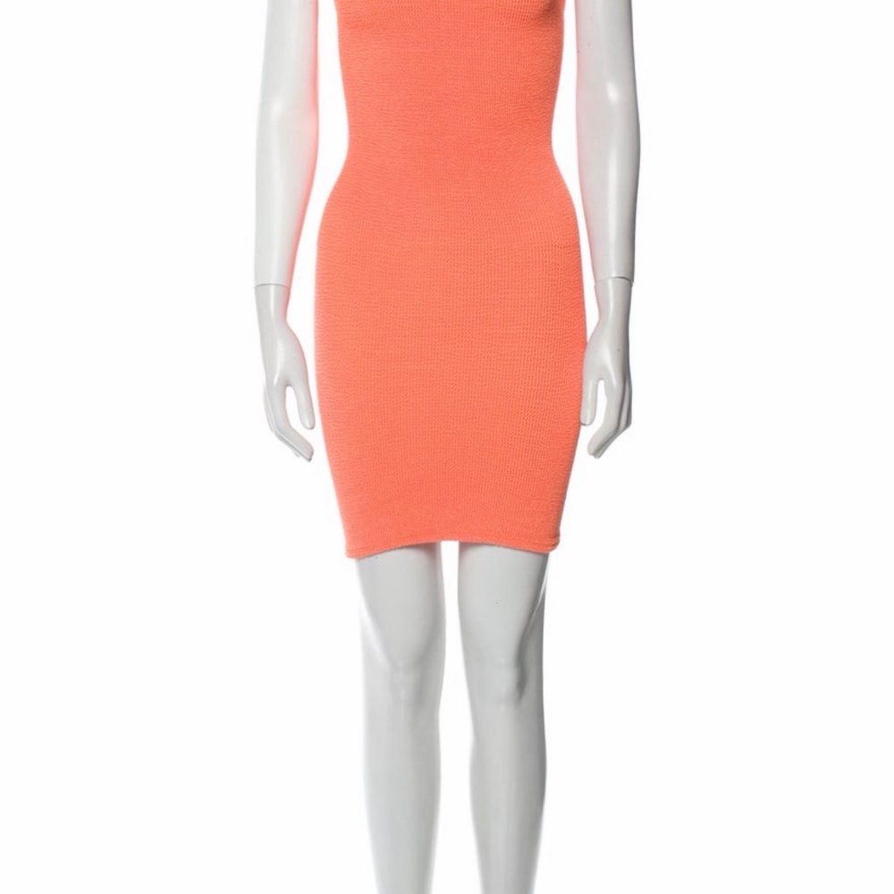 Hunza G Vibrant Coral Backless Dress